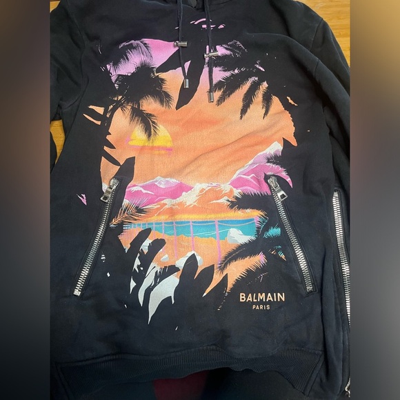 GUC Balmain Black Graphic Hoodie. Size S - Picture 12 of 16